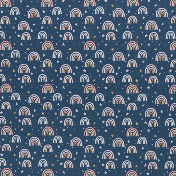 Baumwolle Kim Regenbogen auf blau