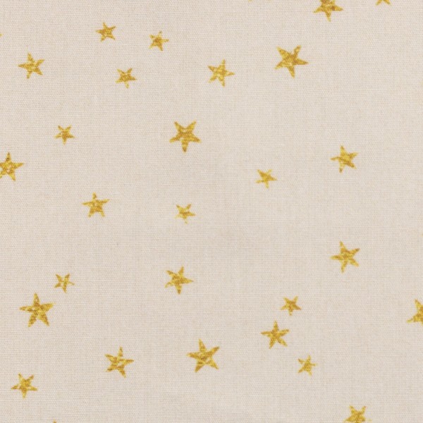 Baumwolle Weihnachten goldene Sterne auf weiß 100010
