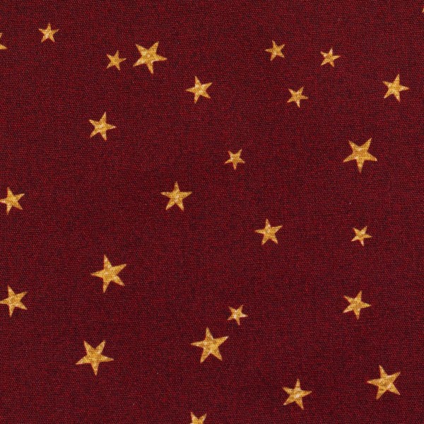 Baumwolle Weihnachten goldene Sterne auf bordeaux 100937