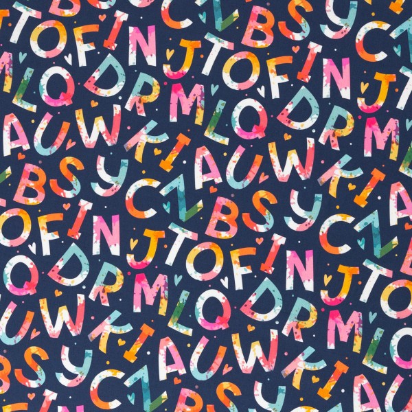 Baumwolle Kim Buchstaben dunkelblau