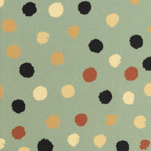 Baumwolldruck  Happy Harvest bunte Tupfen auf mint