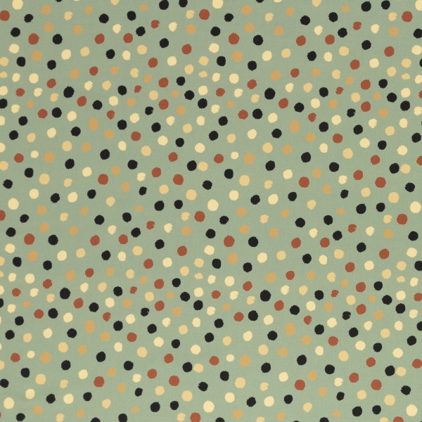 Baumwolldruck  Happy Harvest bunte Tupfen auf mint