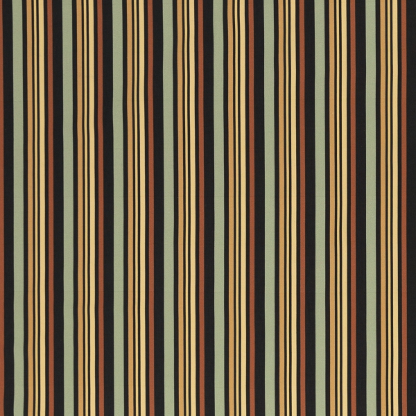 Baumwolldruck  Happy Harvest Längsstreifen mint/ocker/schwarz