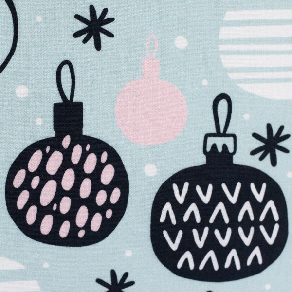 Baumwolldruck  Noel Weihnachtskugeln mint 359261