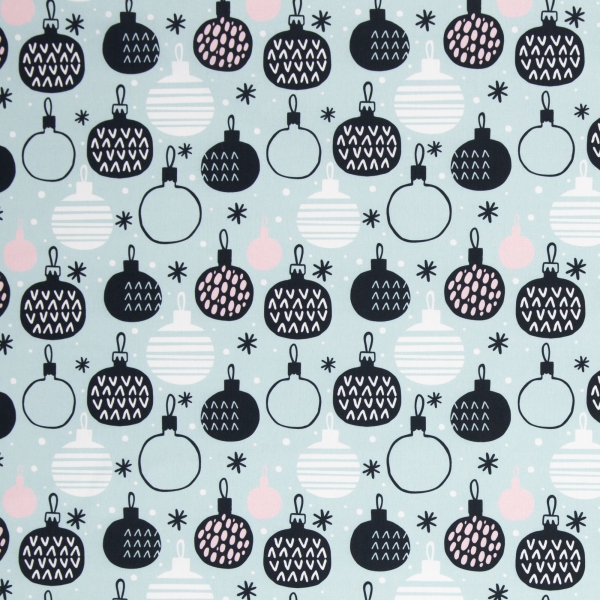 Baumwolldruck  Noel Weihnachtskugeln mint 359261