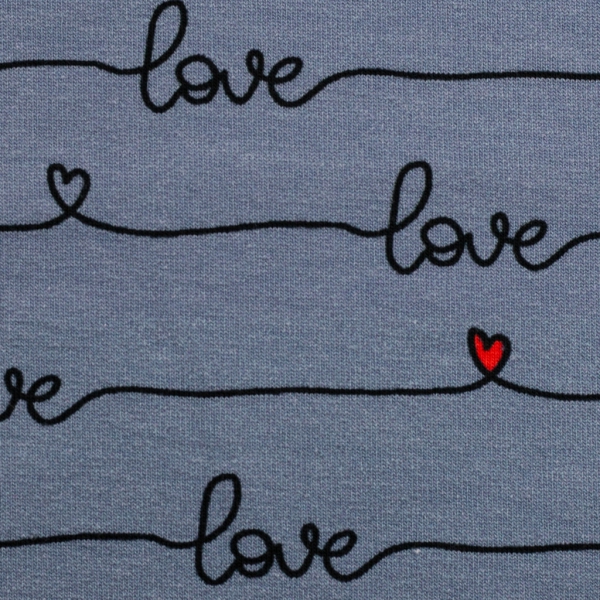 Sweat Rosie Schriftzug Love blau