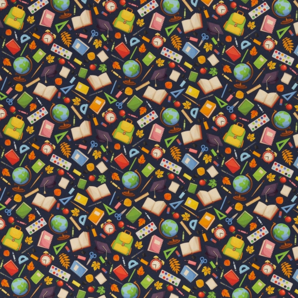 Baumwolle Kim Schulsachen dunkel