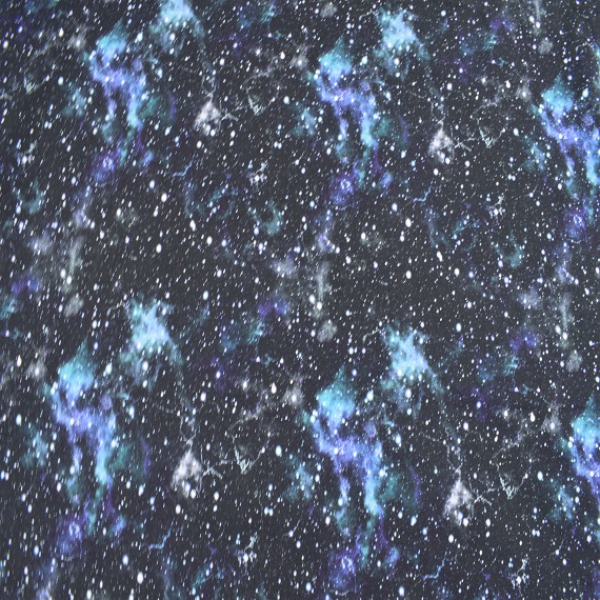 French Terry Galaxy - Weltall blau