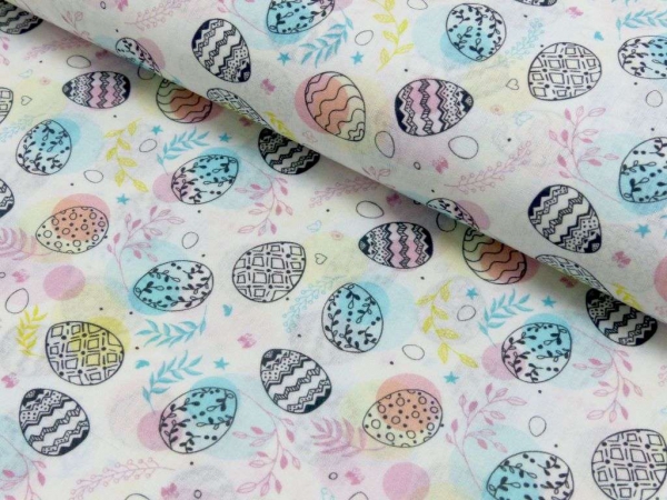 Baumwolldruck  Ostern Eier pastell