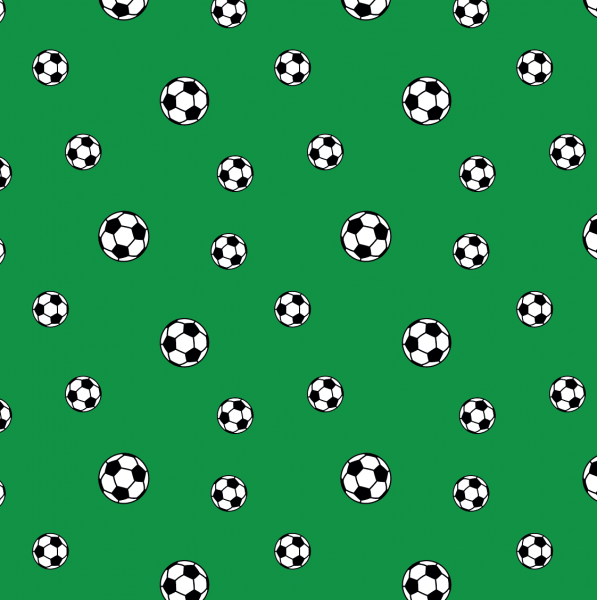 Baumwolldruck Fußbälle auf grün