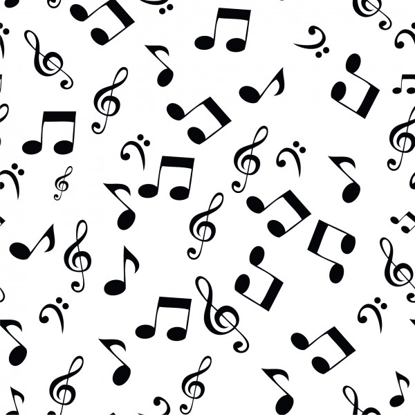 Baumwolle Noten schwarz auf weiß