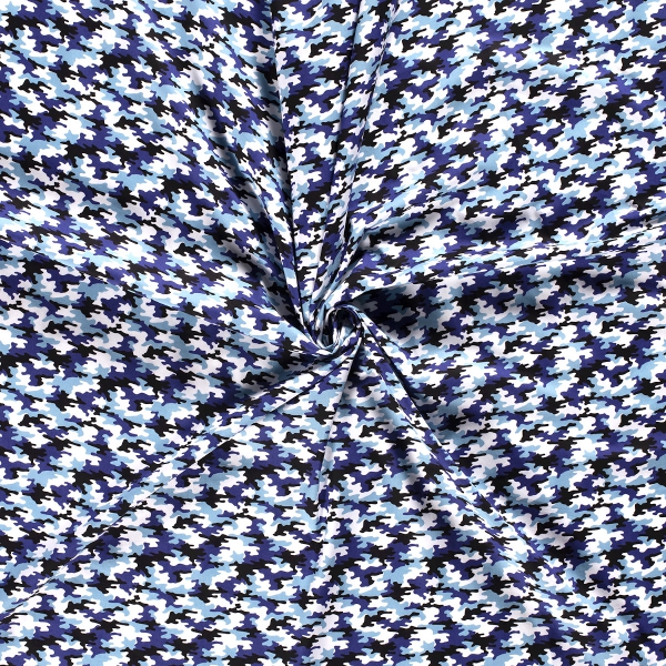 Baumwolldruck Camouflage blau