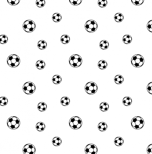 Baumwolldruck Fußbälle auf weiß