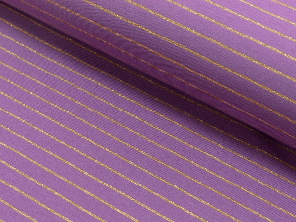 Jersey Lurex Streifen violett/gold