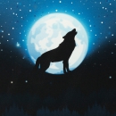 Wolf Moon 2.0 by lycklig design 100253 blau