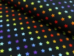 Jersey Druck Coloured Stars auf schwarz